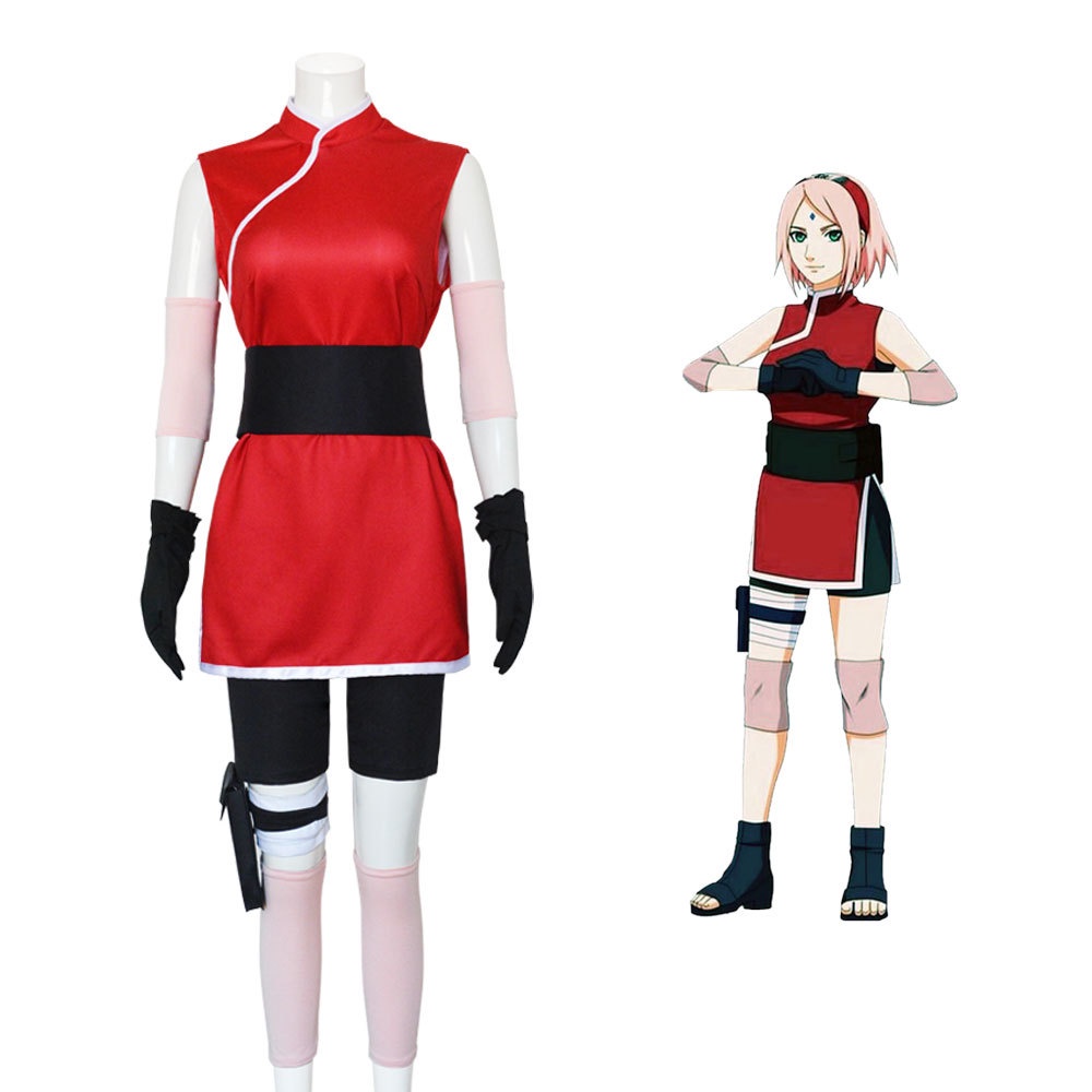 Naruto Sakura cos Clothing Shippuden Haruno Sakura cosplay Suit Costume Anime cosplay Costume