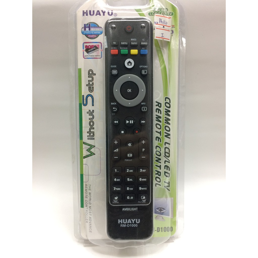 Philips D1000 TV remote control [all Philips flat screen LED/lcd/smart ...