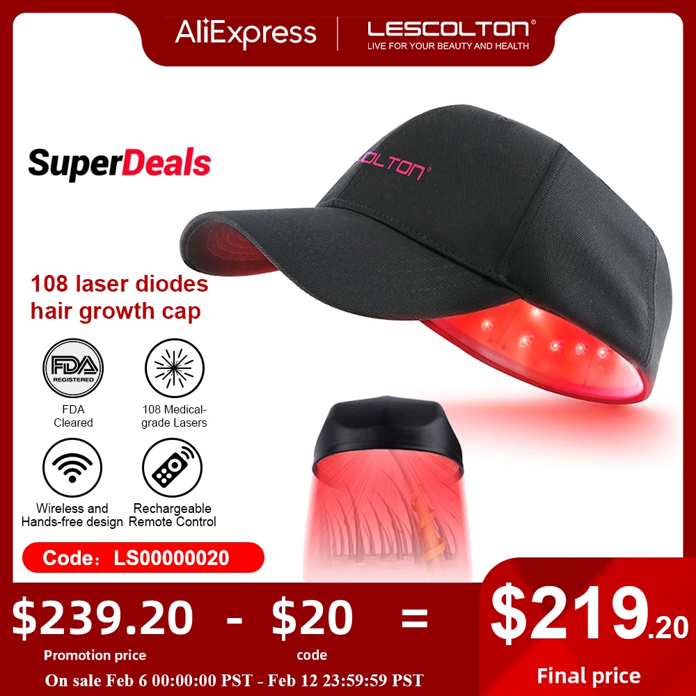 LESCOLTON Laser Hair Growth Cap Hair Growth Hat Men and Women Hair Loss