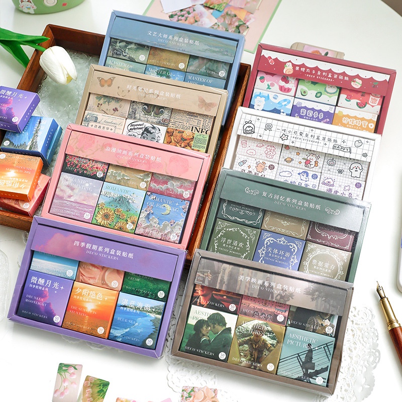 ENWEI 300 Pcs [Time Notes Series] Vintage Journal Stickers Washi Paper ...