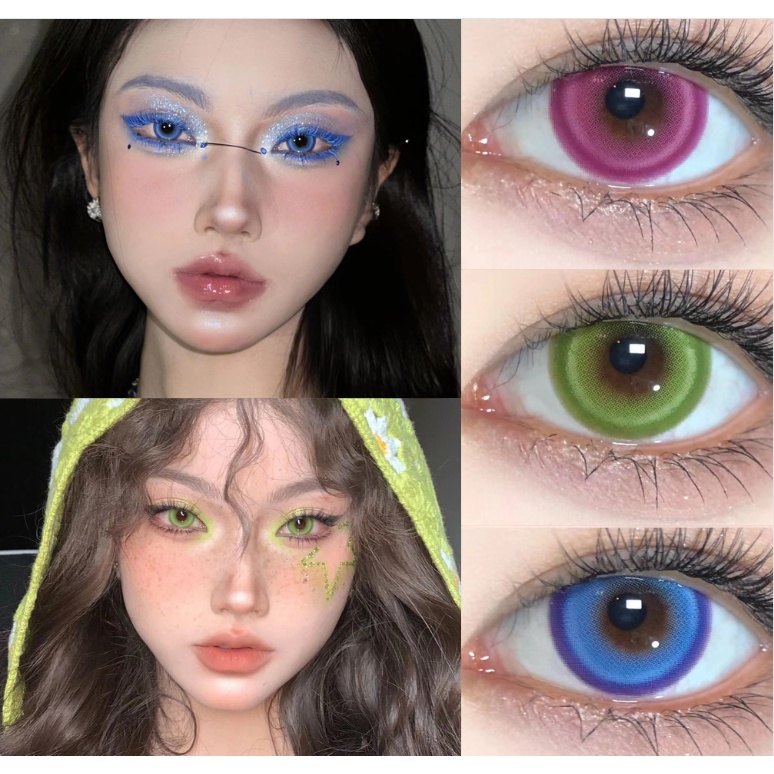 Uyaai Yearly Use Soft Lens 145mm Anime Halloween Candy Series Cosplay Color Multi Colored Eyes 5189