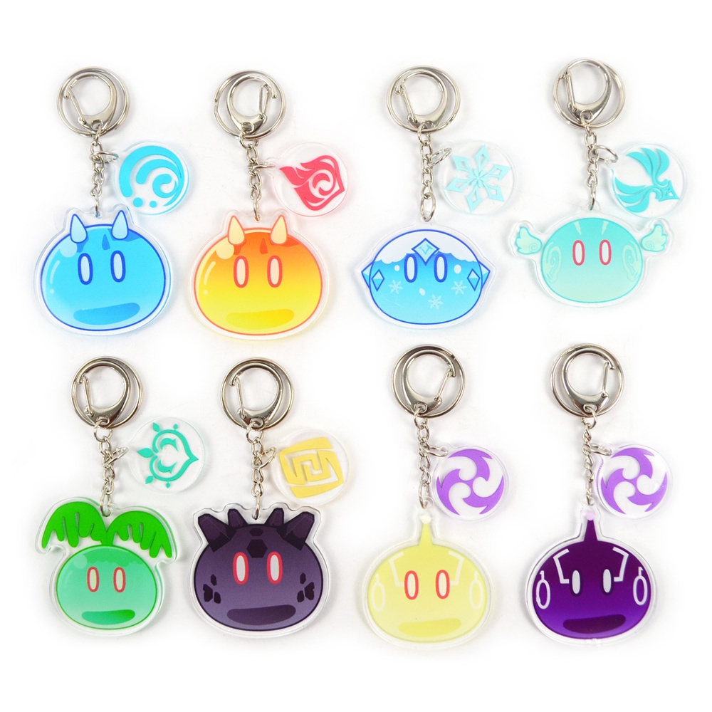 Anime Game Genshin Impact Slime Keychain Pendant Cartoon Badge Cartoon ...