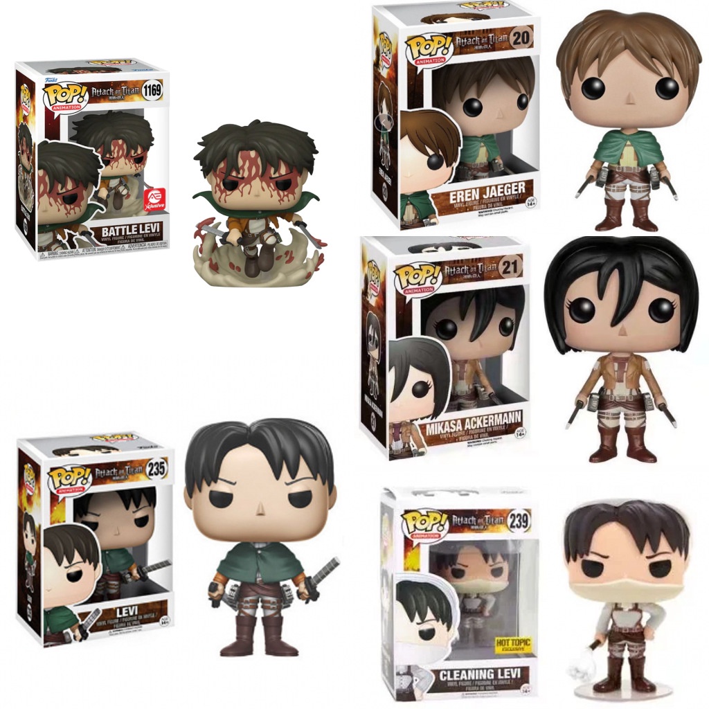 NEW Funko pop Attack On Titan Levi 235# Eren #20 Mikasa #21 #23 #233 #239  #1170 #1169 Vinyl Figure Model toys for gifts