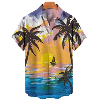 Summer Vibes Long Sleeve Microfiber Tropical Shirt