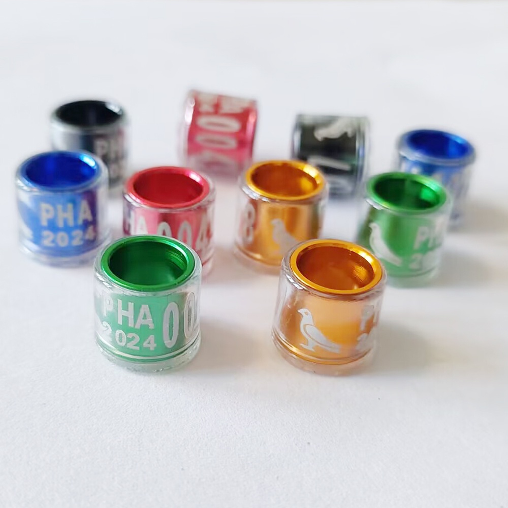 2024 PHA Transparent Aluminum Pigeon Ring 10 to 50PCS Rings 8mm Pigeons ...
