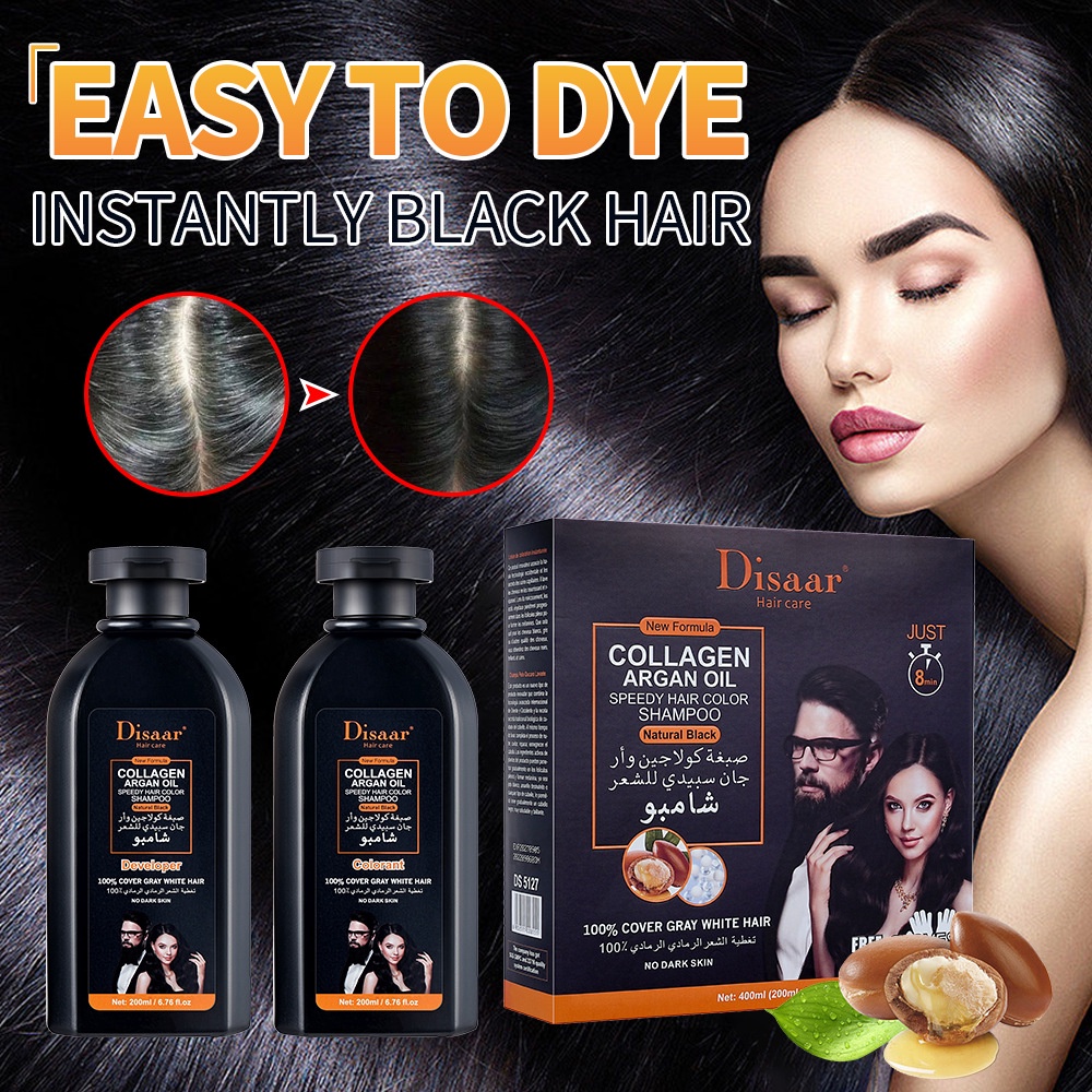 disaar argan speedy hair color shampoo natural black 420ml