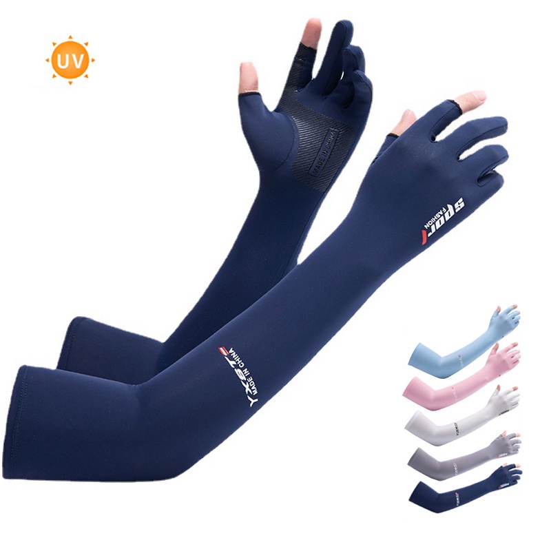 1Pair Spf50+ Arm Cooling Sleeve Ice Silk Hand Socks Motorcycle