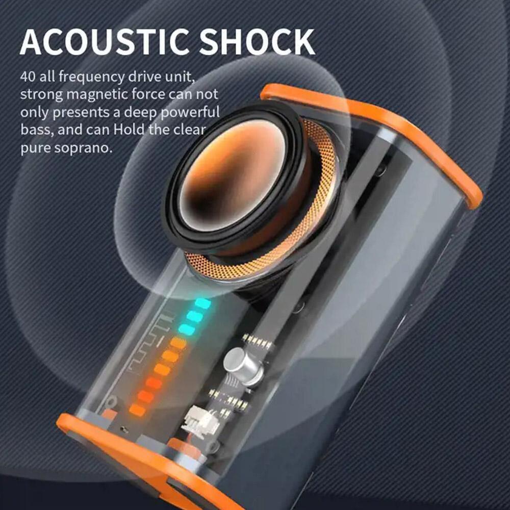 K07 Transparent Mecha Mini Wireless Bluetooth Speaker Bass Portable ...