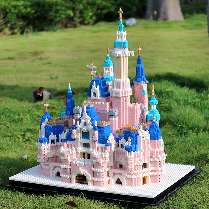 DIY Pink Dream Castle Princess Building Blocks World Architecture ...