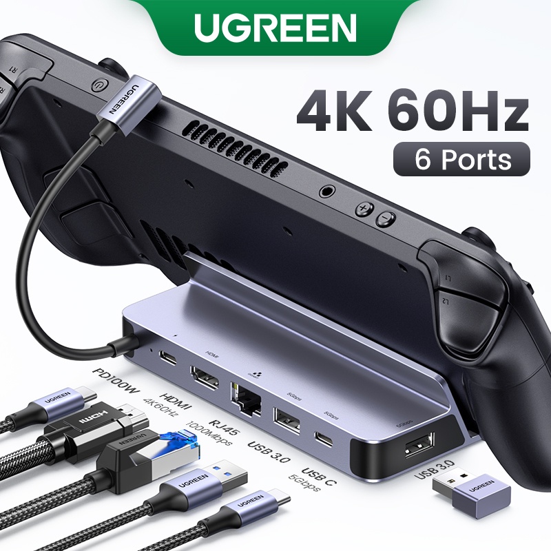 UGREEN USB C Docking Station to HDMI 4K60Hz RJ45 PD100W Dock for Steam Deck  Asus ROG Ally Nintend Switch MacBook PC USB 3.0 HUB - AliExpress