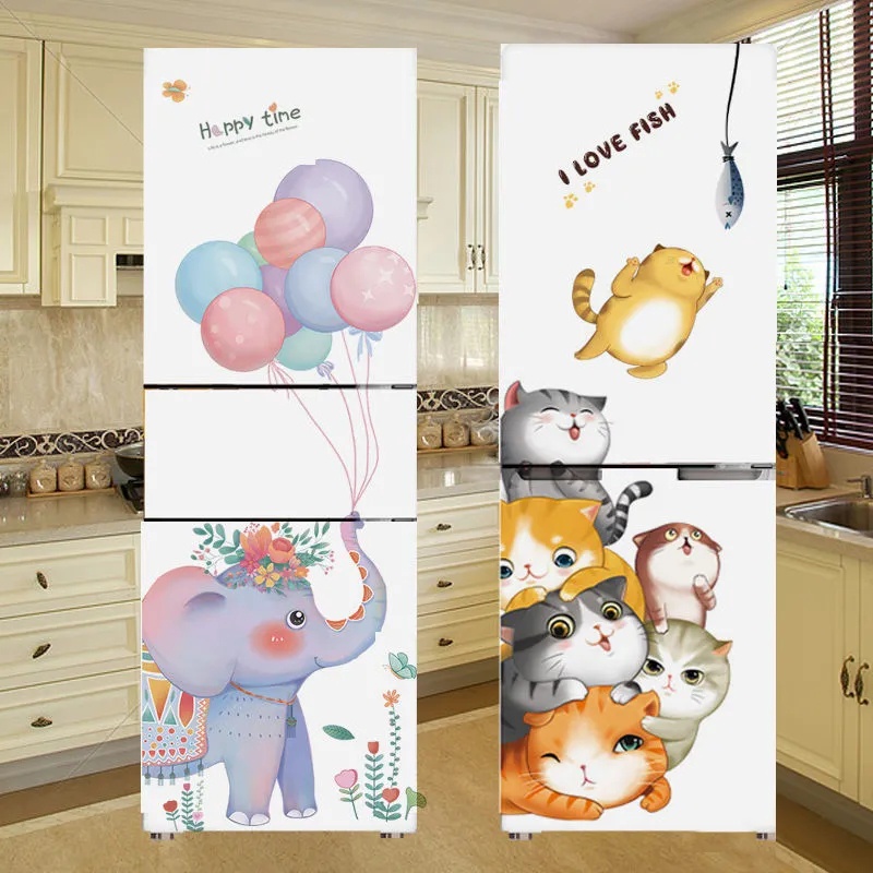 [wuxiang] Refrigerator Stickers Kitchen Cabinets Restaurant Decorations ...