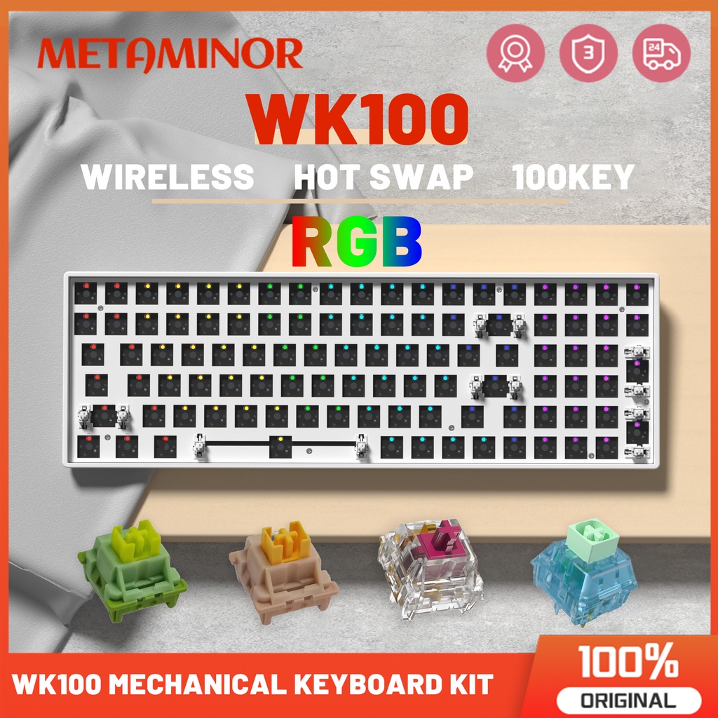 DIY WK100 Wireless Mechanical Keyboard Kit RGB Custom Barebones Keyboard  Hot-swappable Mechanical Keyboard with Linear Switch Tactile Switch 100keys Gaming  Keyboard for PC Shopee Philippines