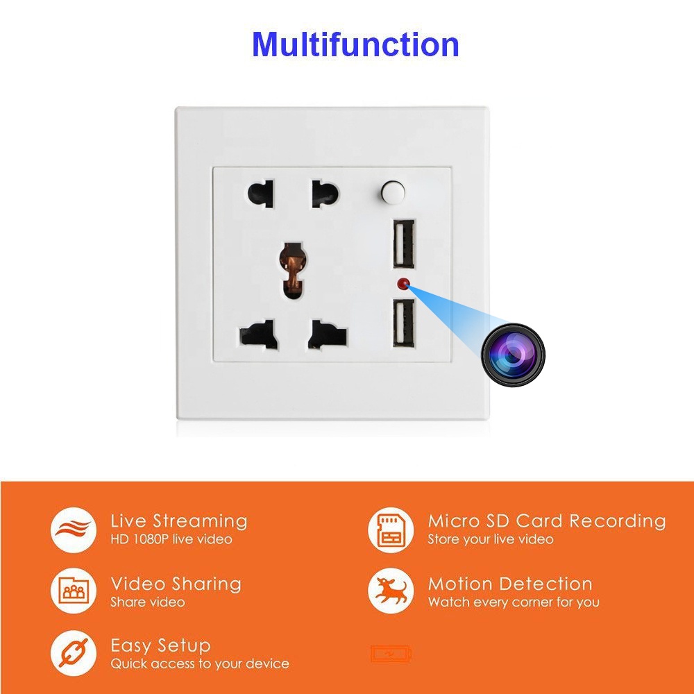 2024 HD 1080P Wall Plug Socket Camera Wifi Home Security Surveillance ...