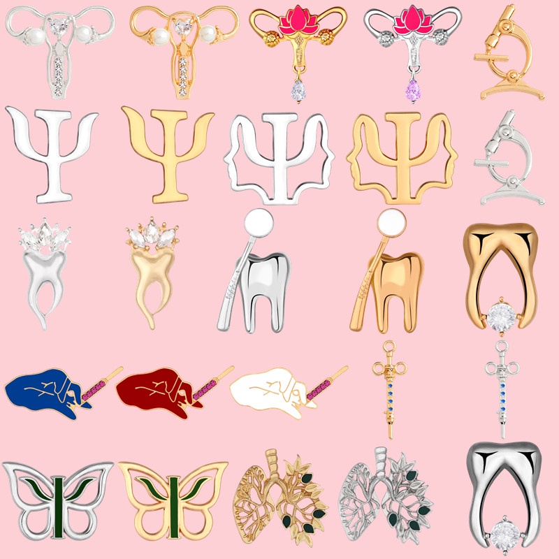 Medical Pins Tooth Lung Uterus Syringe Psychology Brooches Backpack