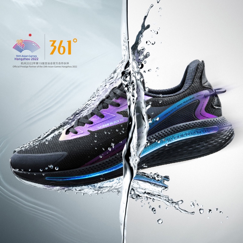 361 Degrees Rainblock 4.0 Men Running Shoes Waterproof Technology Q