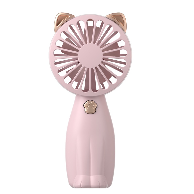 Cute Pink Cat New Mini Fan Portable Handheld Battery Mute | Shopee ...