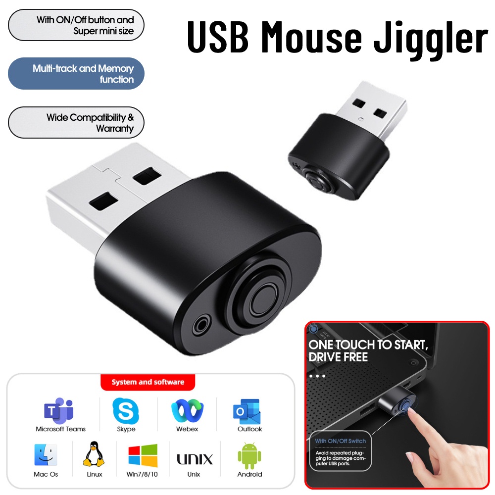 USB Mouse Jiggler Automatic Mouse Mover Mouse Shaker with ON/OFF