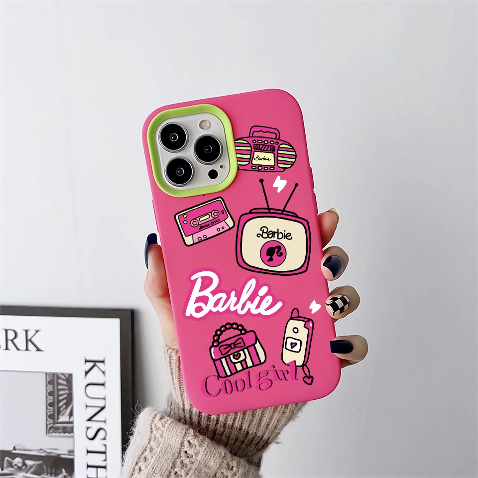 in Liquid silicon case for iPhone 14Promax 13 12 11 7Plus X Xs Max XR  Fashion Barbie phone cover
