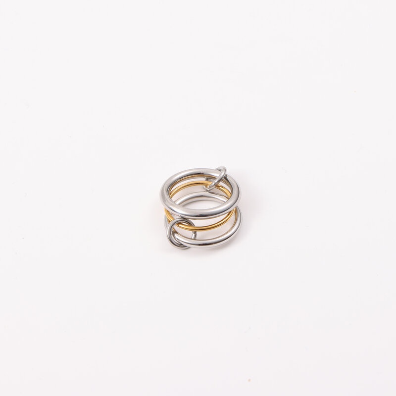 Interlocking Color Matching Ring Three Ring Ring Titanium Steel Plating ...