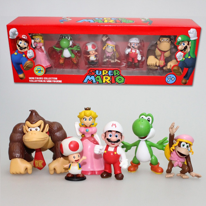 Super Mario Cartoon mario bros Mini Action Figure Mario Luigi Wario ...