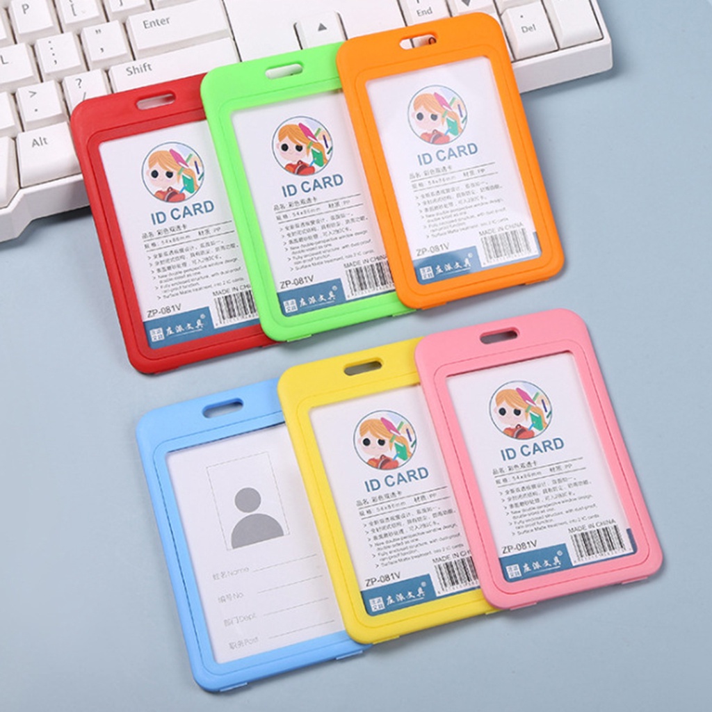 Double sided id card holder identity bus id waterproof transparent work