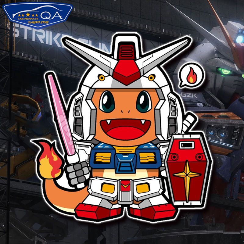 Car Sticker Pokémon Sticker Little Fire Dragon Pikachu Gundam Sticker ...