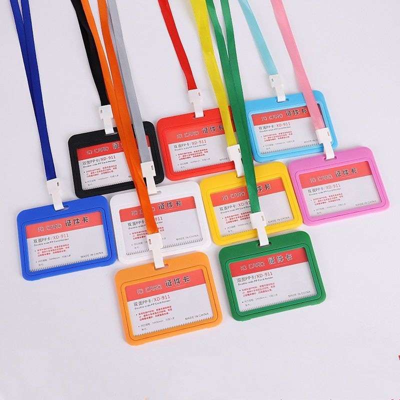 Id Card Holder Card Holder Transparent Double-Sided Badge Holder ...