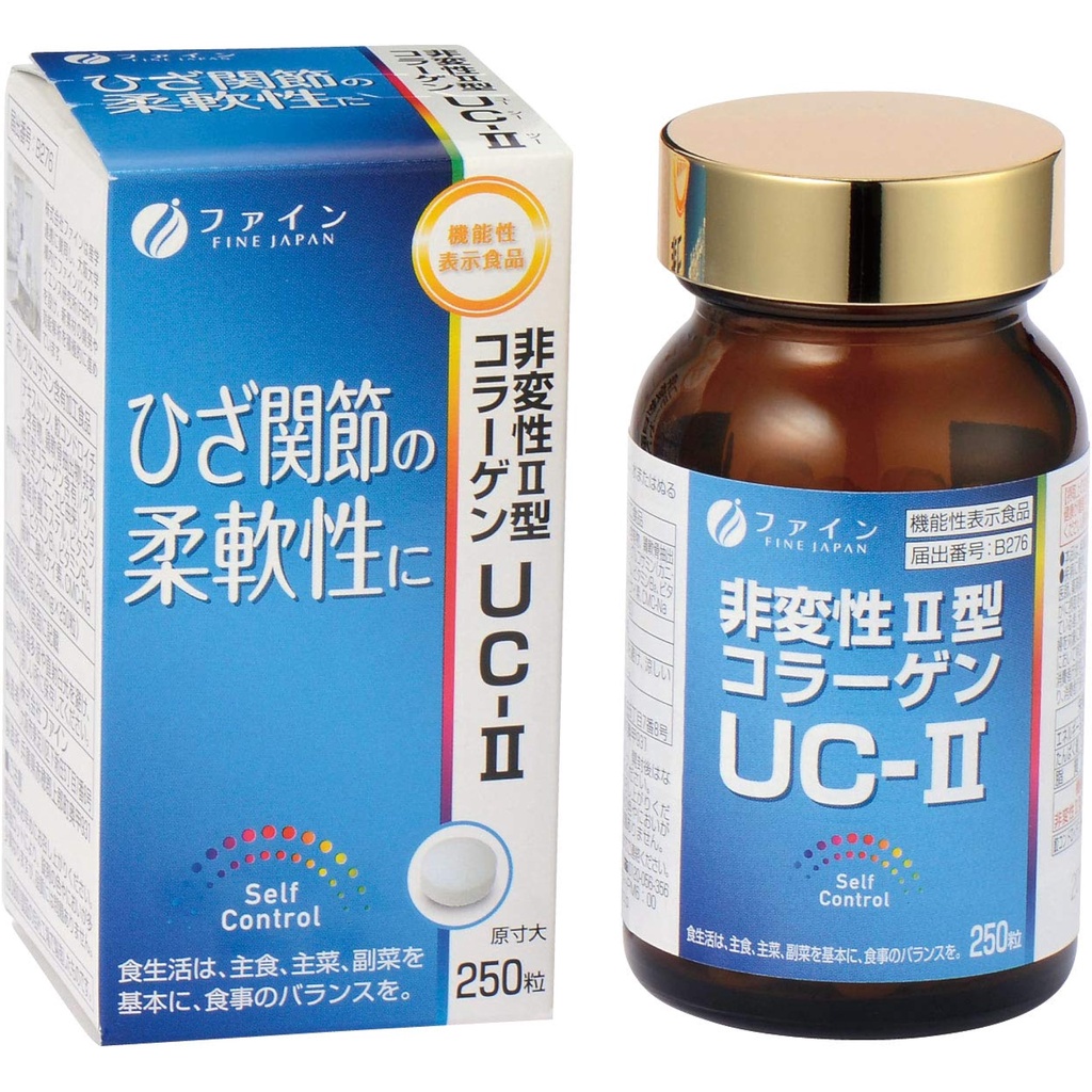 Fine Glucosamine Food with Function Claims Undenatured Type 2 Collagen UC2 250 Tablets