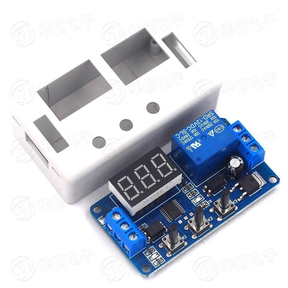 1 Channel 12V Relay Module with Shell Adjustable Trigger Delay Cycle ...