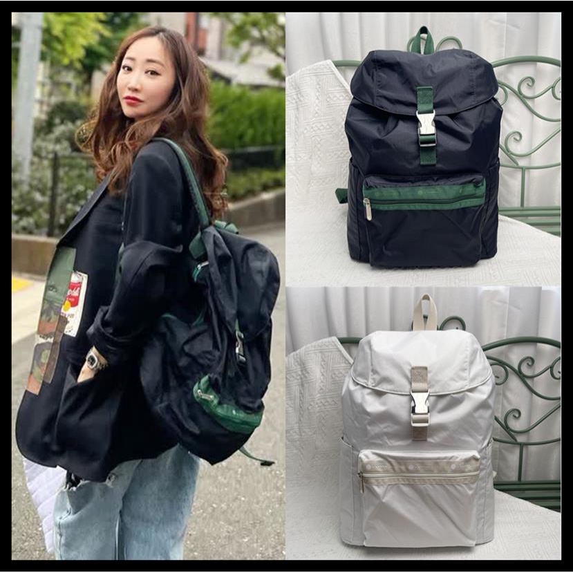Lesportsac Megumi Kanzaki Joint Solid Color Large Backpack/Fashion ...