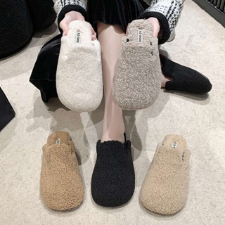 Buy Louis Vuitton Baotou Half Slippers Lamb Wool Cotton Slippers