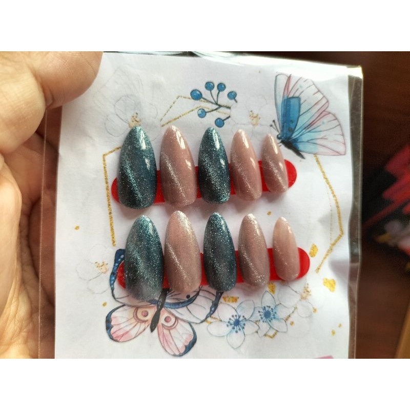 Real Nail Gel 1 False Nails Pvc Standard Size Glue + File | Shopee ...