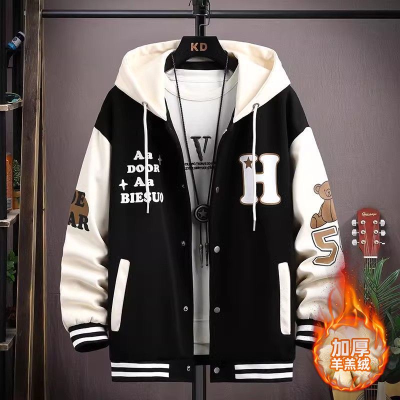 2024.01.14 Autumn winter Fleece Lining Thickened Jacket Male High ...