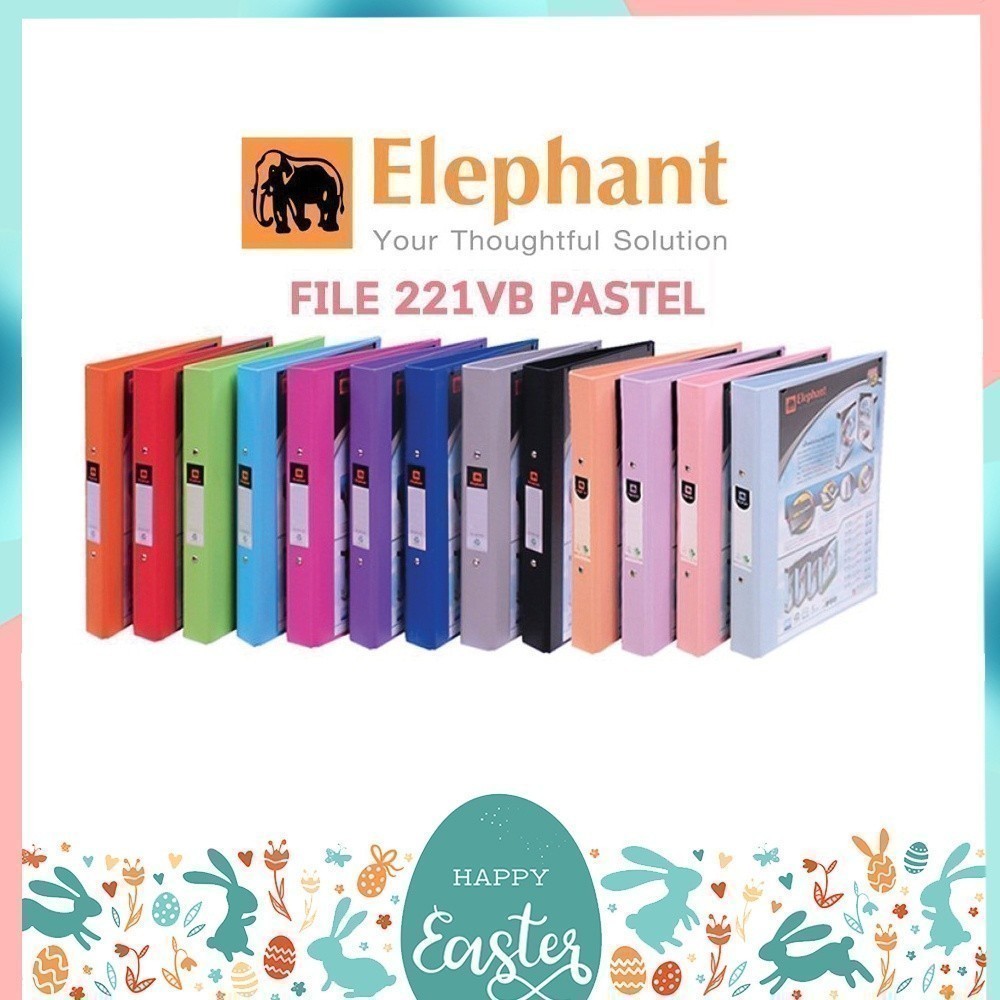 Elephant Brand File 2 Rings Model 221VB Size A4 Pastel Colors And ...