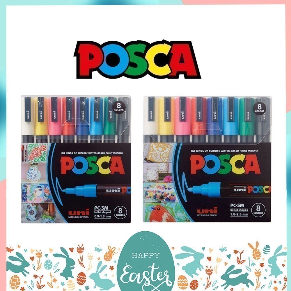 UNI POSCA 3M And 5M Pen Set Of 8 Pens | Shopee Philippines