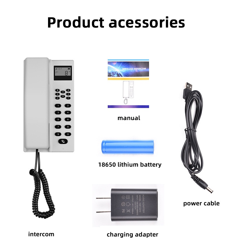 LCD display Telephone Intercom, 433Mhz Wireless Intercom System Calling ...