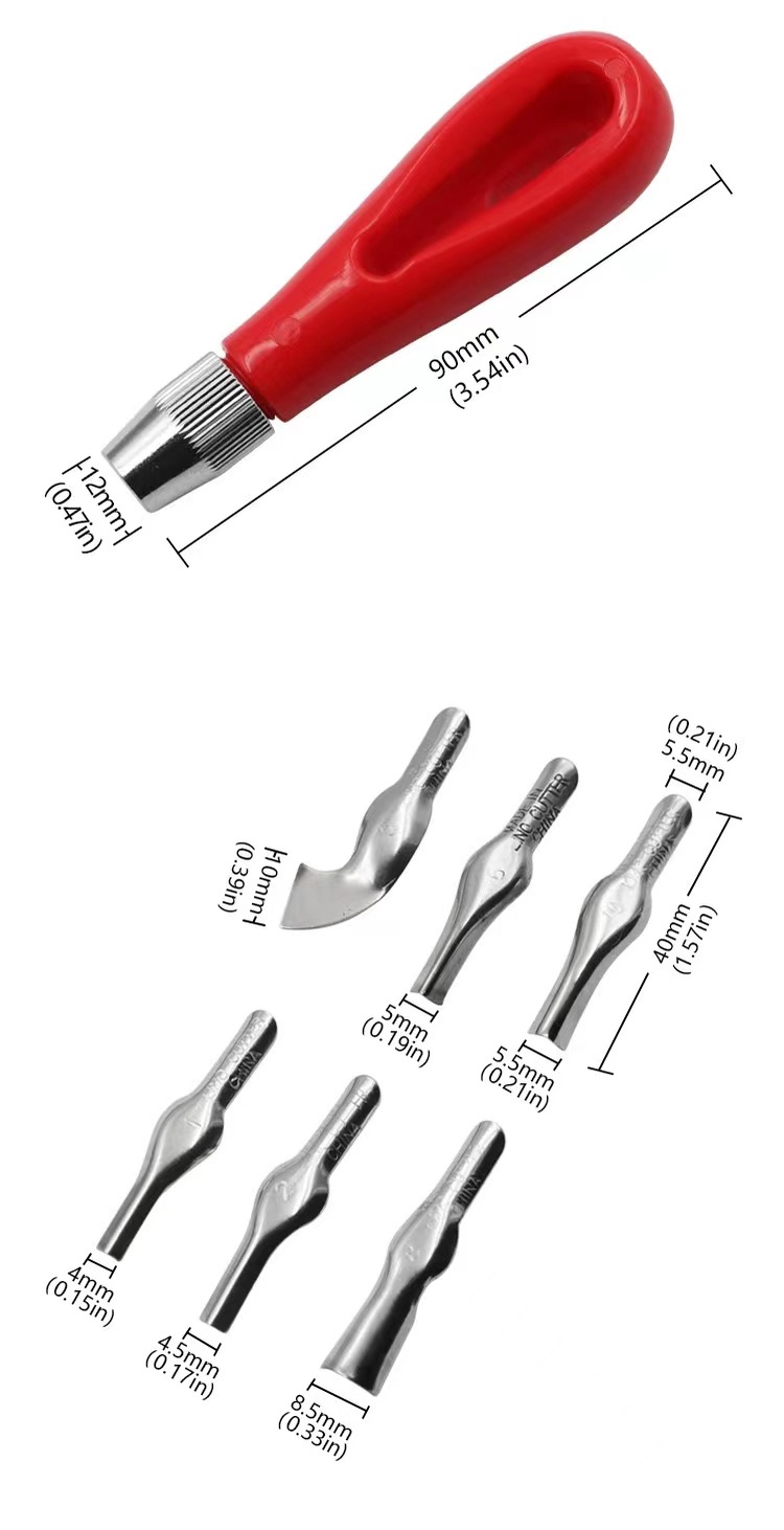 Six head printmaking carving tool set creative production tools ...