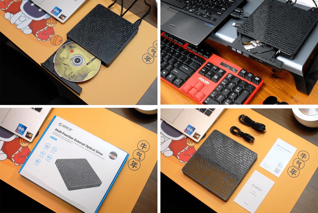 ORICO External DVD Drive USB3.0 Hub TypeC DVD RW CD Burner Player