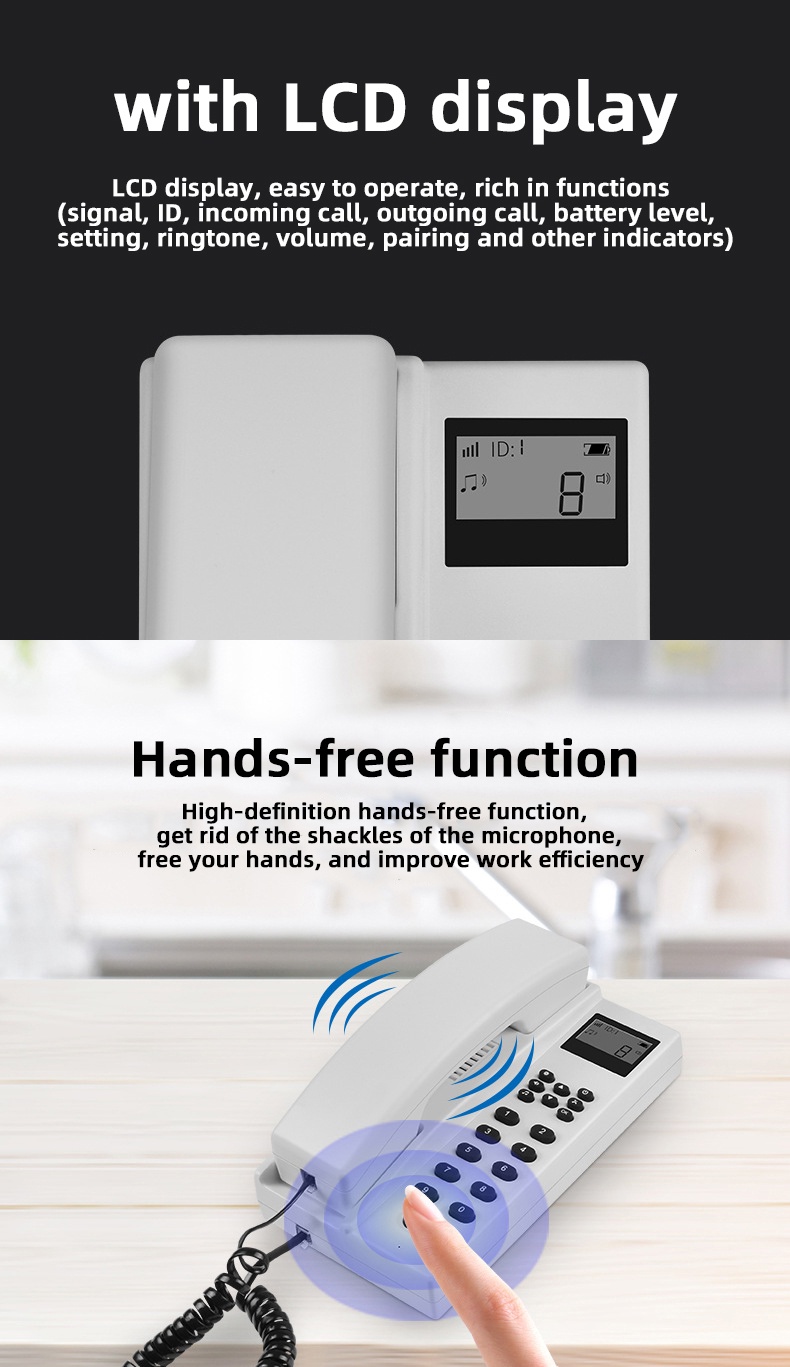 LCD display Telephone Intercom, 433Mhz Wireless Intercom System Calling ...