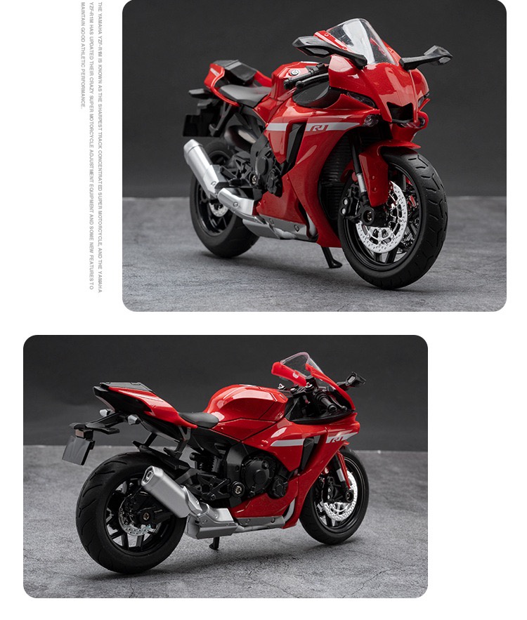 1:12 Scale Yamaha R1 Alloy Motorcycle Model Diecast Car Sound Light Car ...