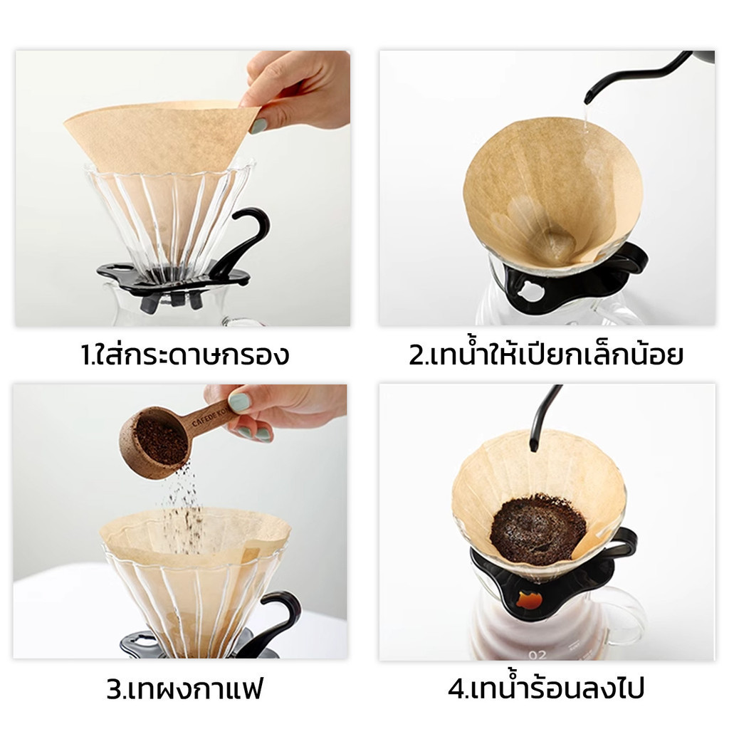 coffee Filter Paper Drip 100 Sheets 3 Free 1 Thick Sheet Unbleached ...