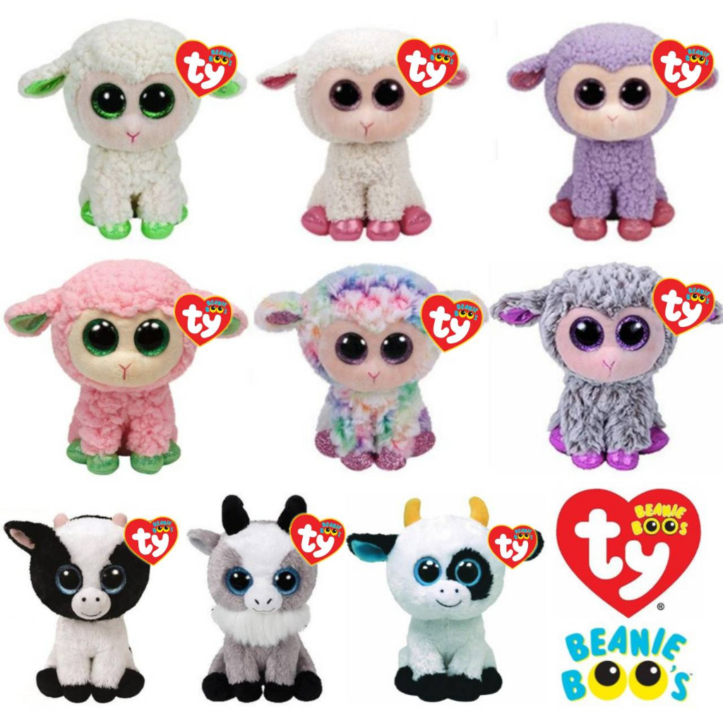 TT 09-6 Inch Big-Eyed ty Doll-Goat Sheep Cow Label Work | Shopee ...