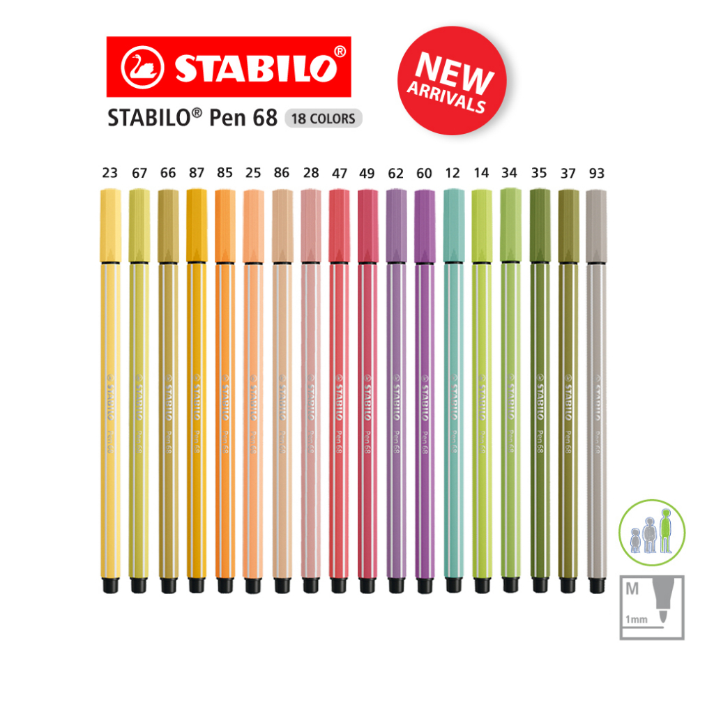 (New items) STABILO Pen 68 Colors Water Ink Fiber-Tip 1 Pcs. | Shopee ...