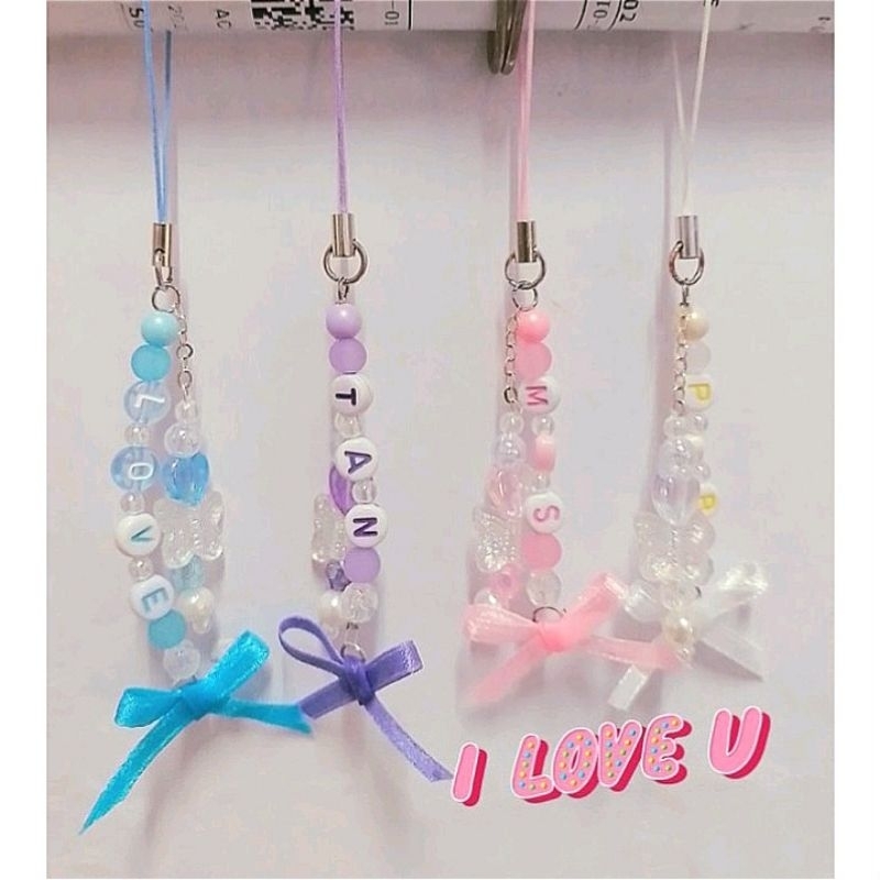 KN.4_ Keychain With Name Key Chain & Mobile Phone Holder Sweet Color ...