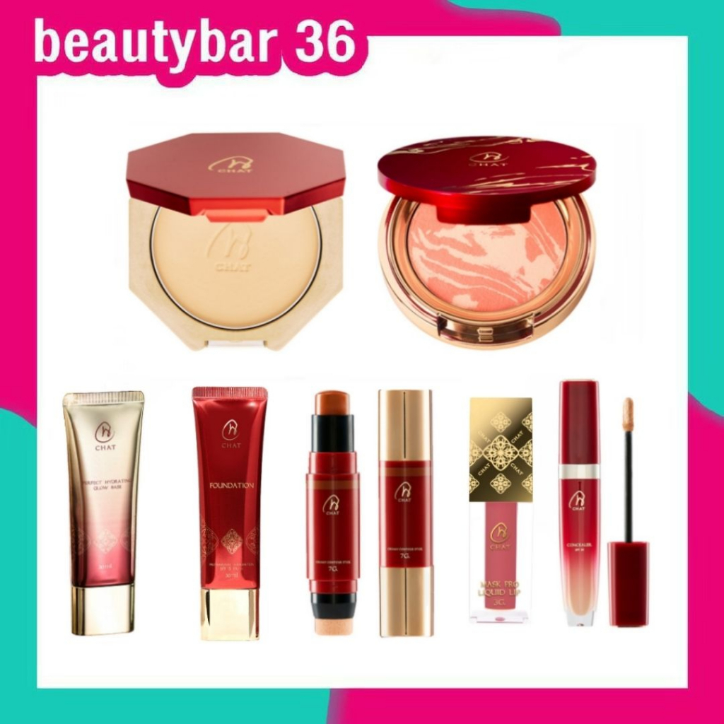Chat Powder Foundation Tiered Contour Lip Blush Concealer. | Shopee ...