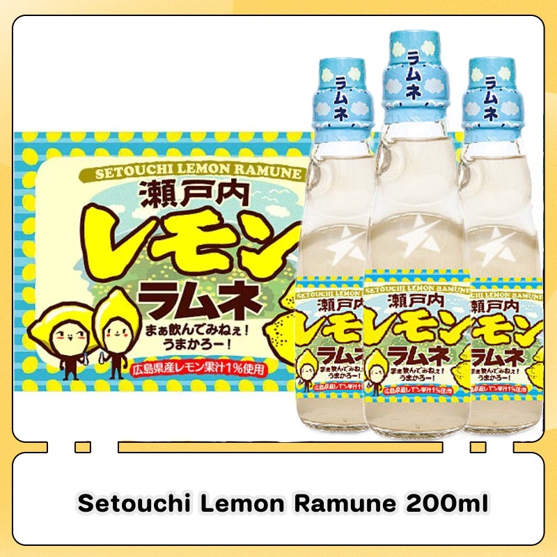 Setouchi ramune lemon Soda Juice Drink In Flavored Glass Ball Bottle