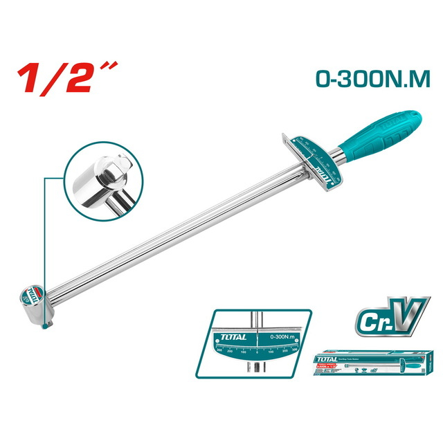 TOTAL Torque Wrench Model THPTW300N2 Gauge 1/2 Inch 300 N.M Tool Hand ...
