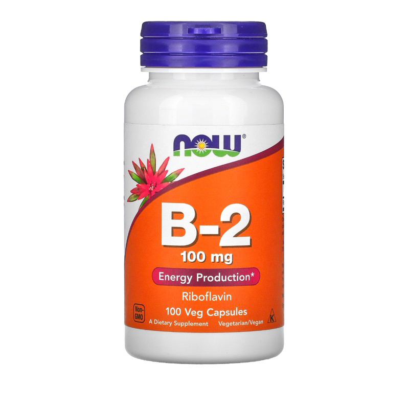 Vitamin B2 (Riboflavin) 100 Mg Now food 100 Veg Capsules Vegetarian