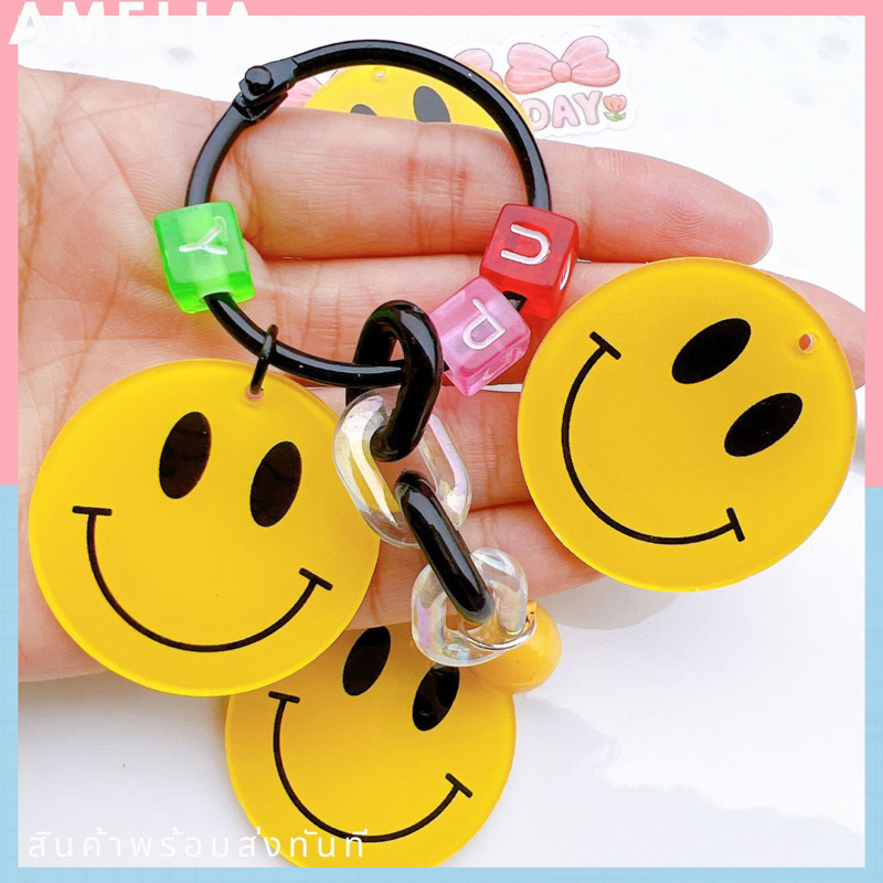 Thai Shop NEW Smiley Face Keychain Bag Hanging So Cute. | Shopee ...