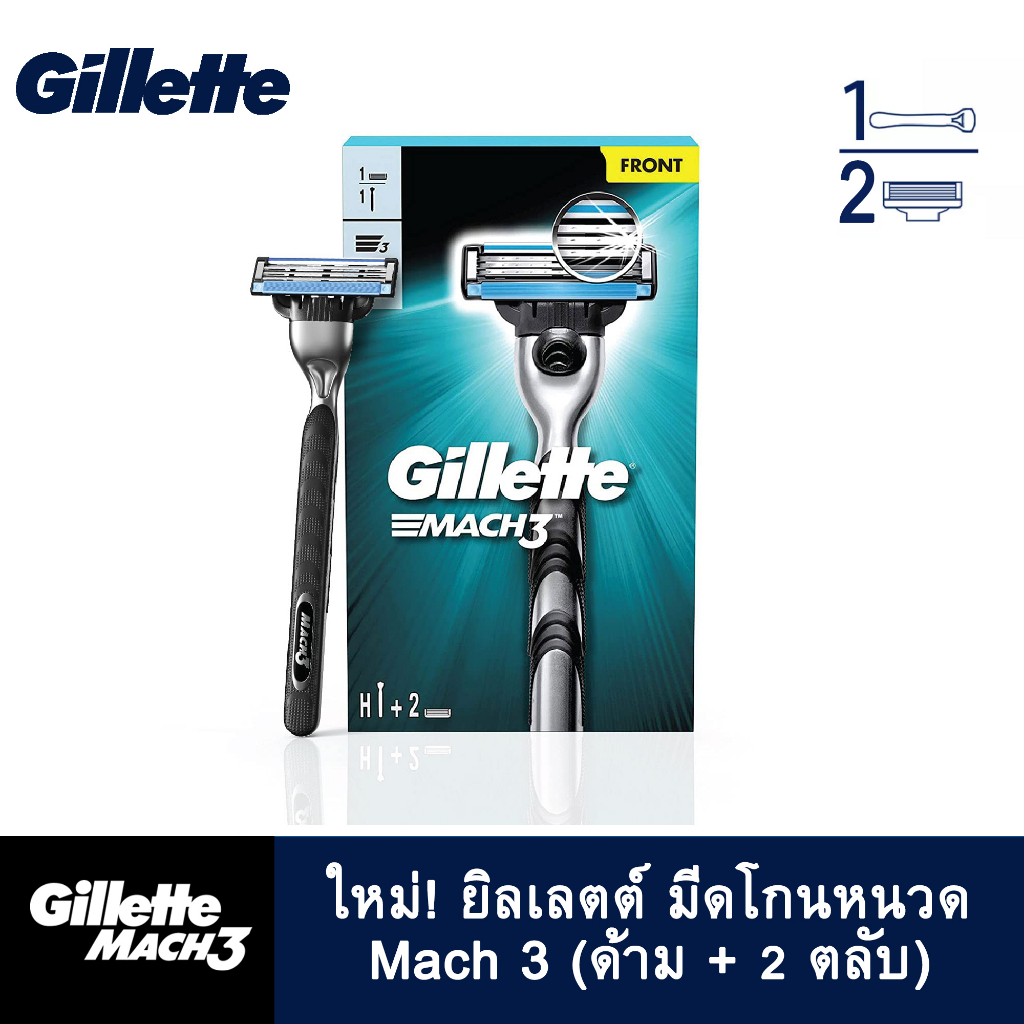 New!! GILLETTE Mach3 Razor (Handle + 2 Cartridges) | Shopee Philippines